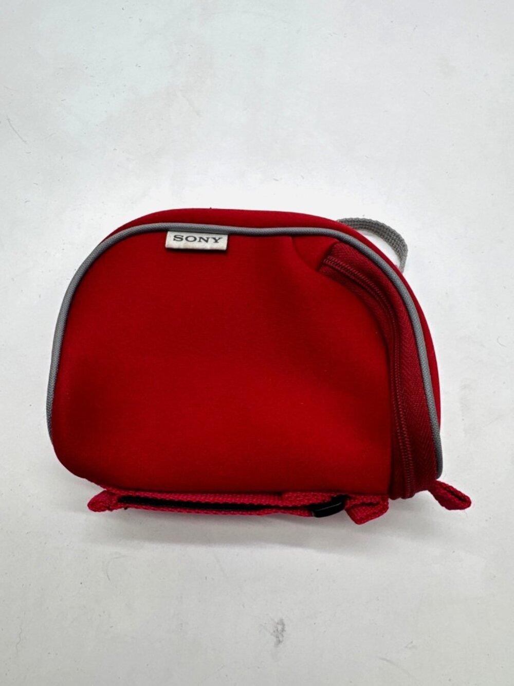 Sony Red Padded Compact Camera Case With Zipper & Strap